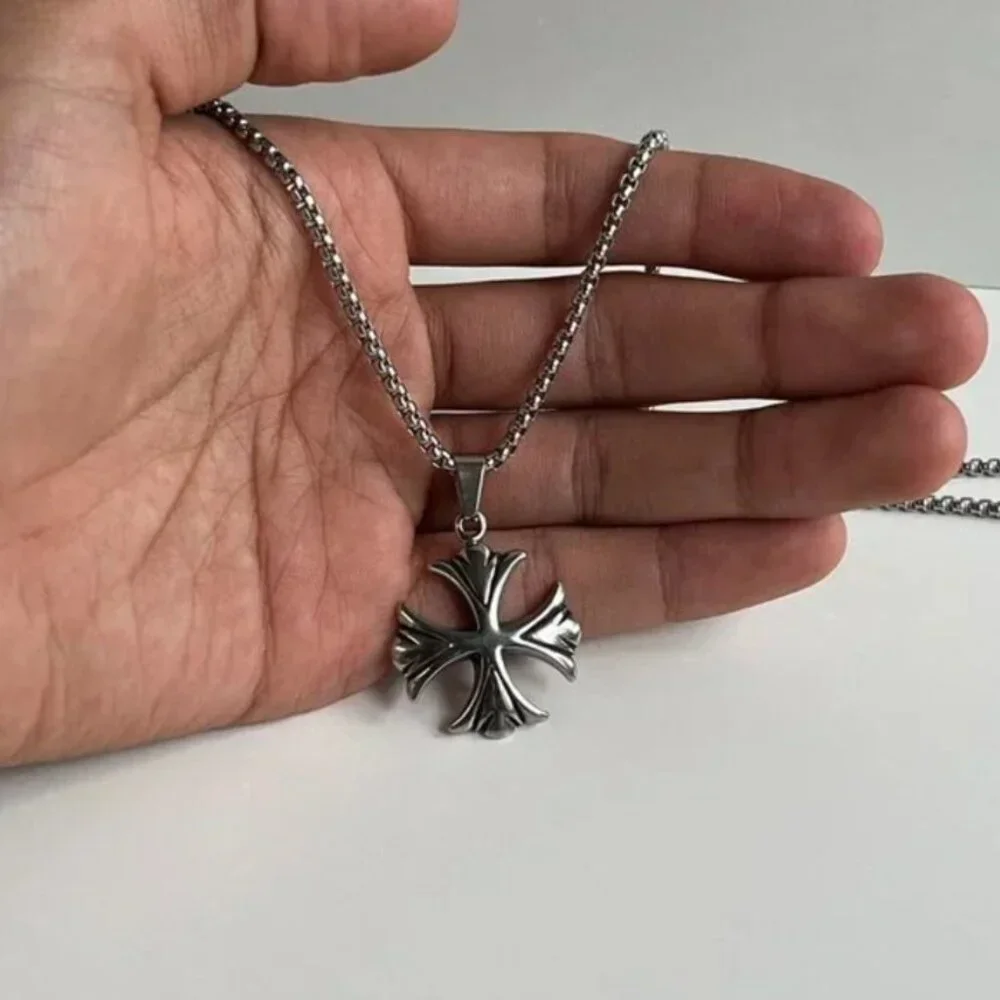y2k 2000s vintage style heavy metal punk gothic emo cross pendant chain …